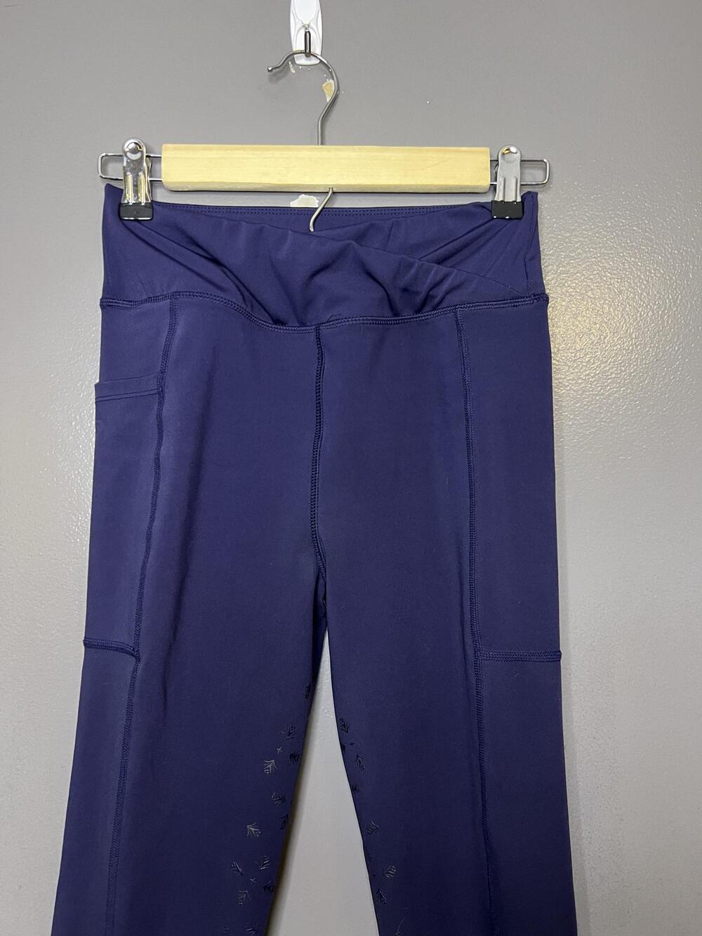 Aubrion Leggings Womens XS Blue Riding Leggings Silicone Grip Pockets Equestrian